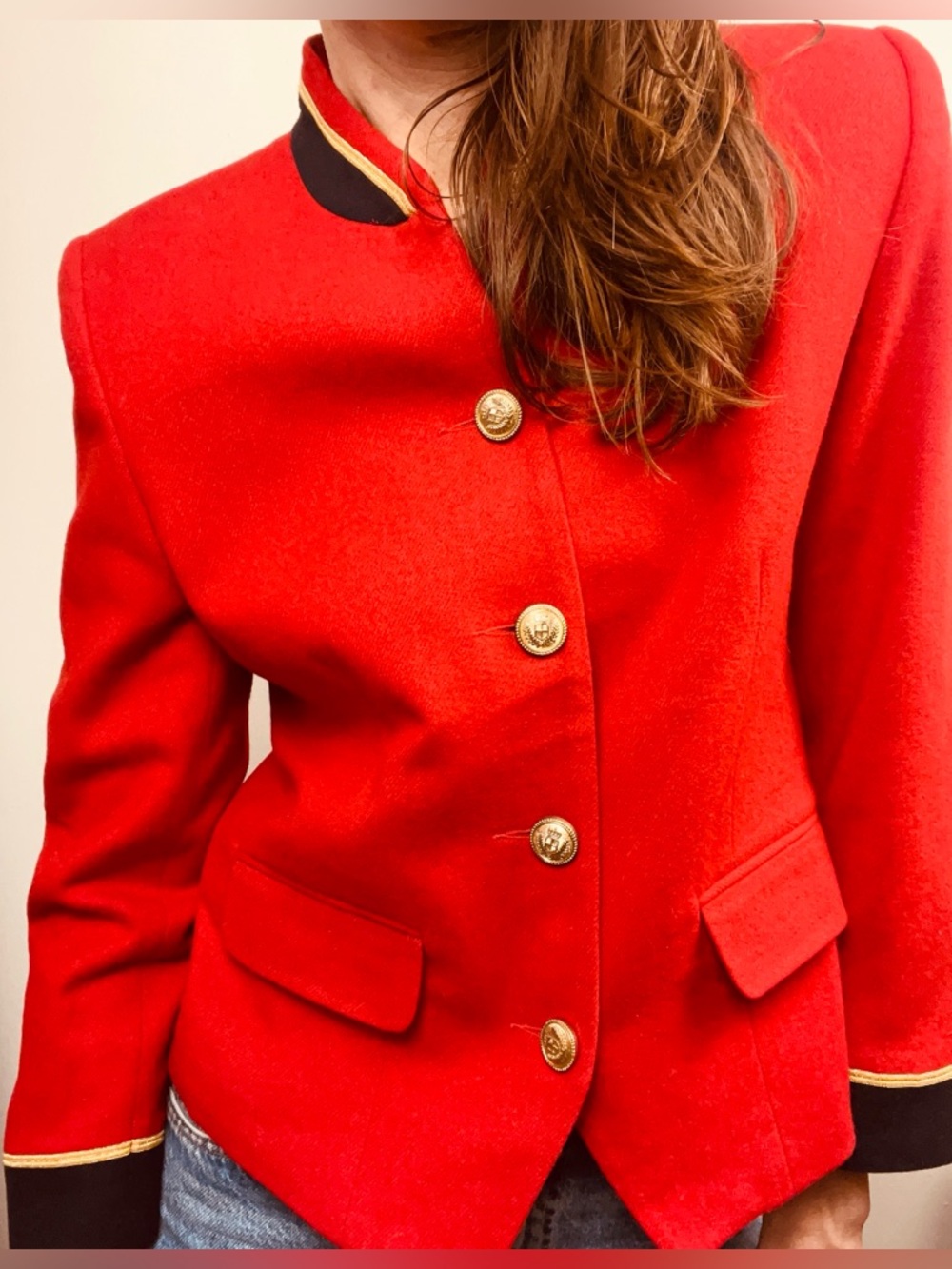 Vintage Norton McNaughton Red Petite Blazer – Military-Inspired – Size 12 - Picture 15 of 15